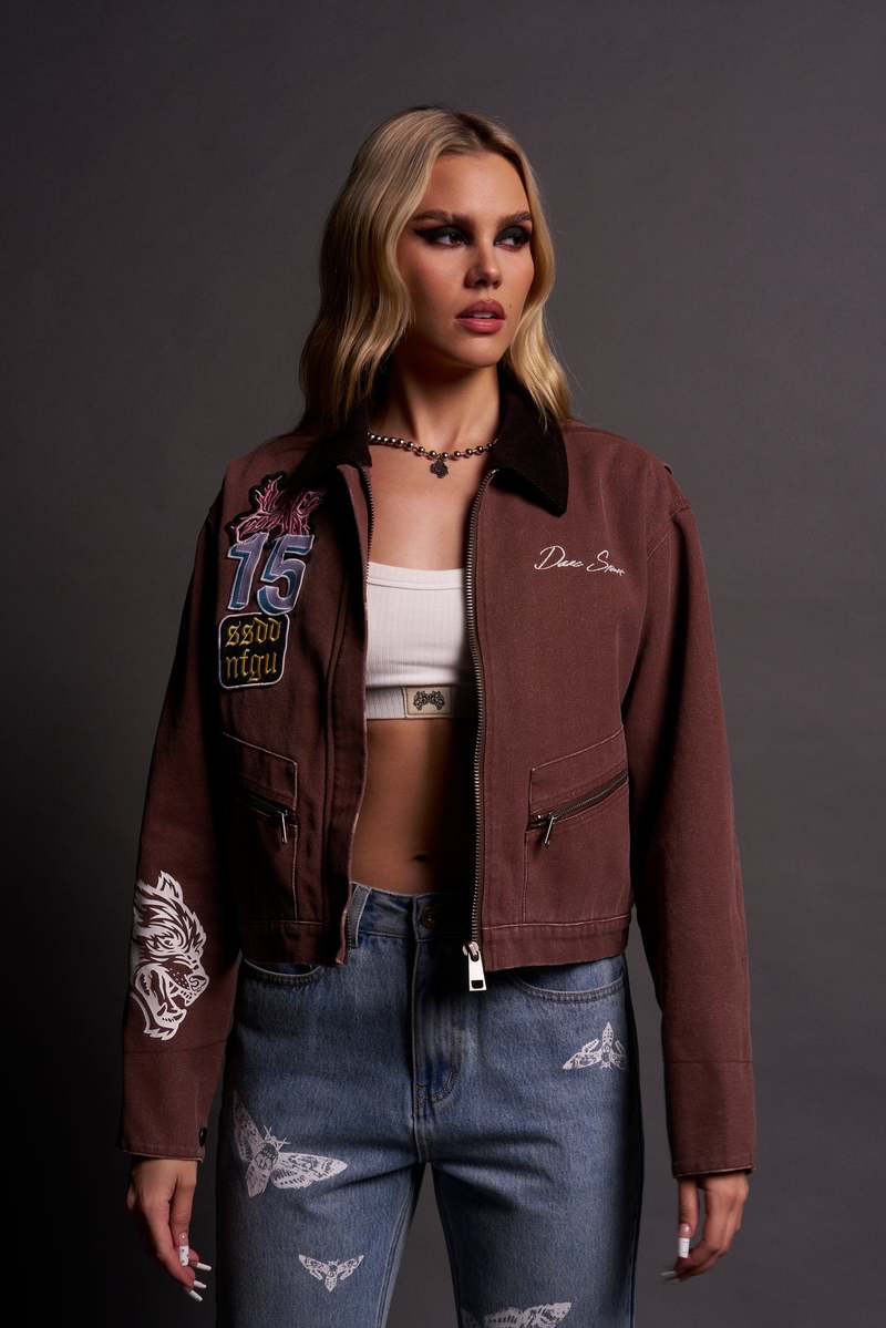 Darc Sport Built From Iron Wayland Cropped Jacket Hnědé | 94672FLHS