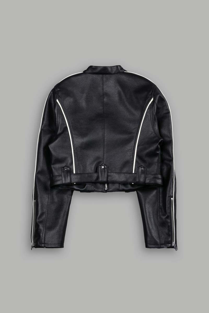 Darc Sport Chopper Wolf Letty Moto Jacket Black/White | 54726AZWB