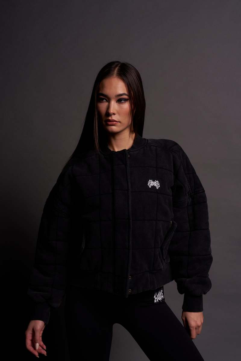 Darc Sport Dual Patch Cropped Quilted She Foley Bomber Jacket Černé | 70381WILE 