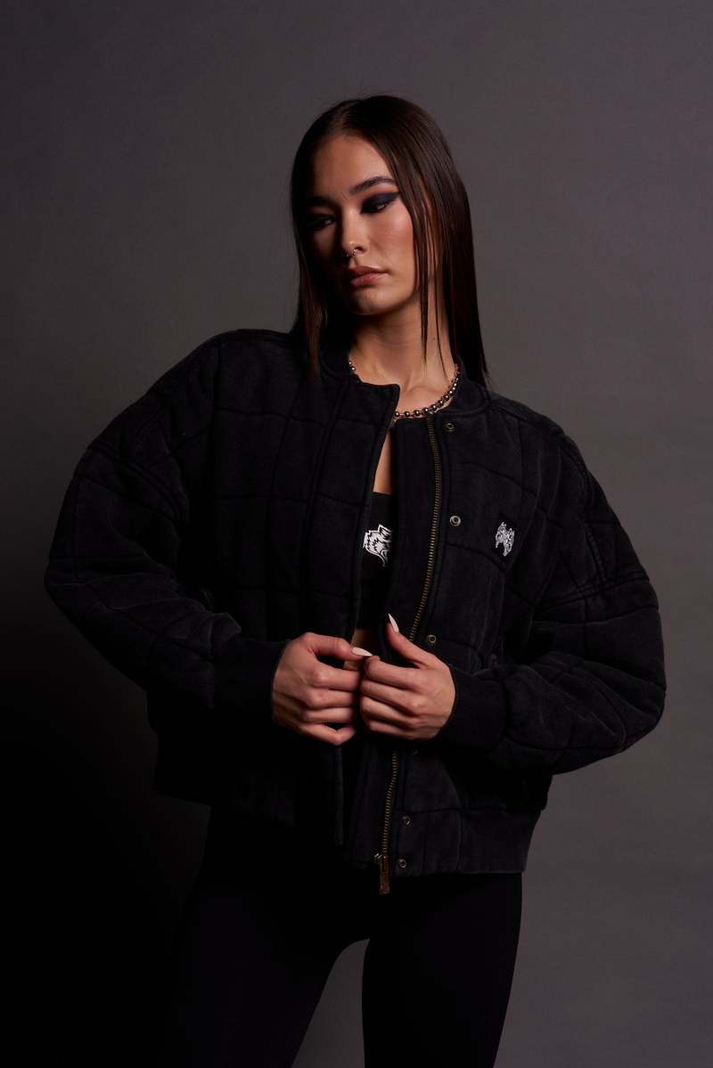Darc Sport Dual Patch Cropped Quilted She Foley Bomber Jacket Černé | 70381WILE 