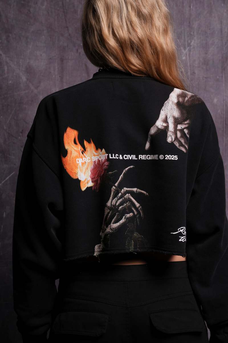 Darc Sport Eternal Fire London (Cropped) Crewneck Černé | 91873RAUO