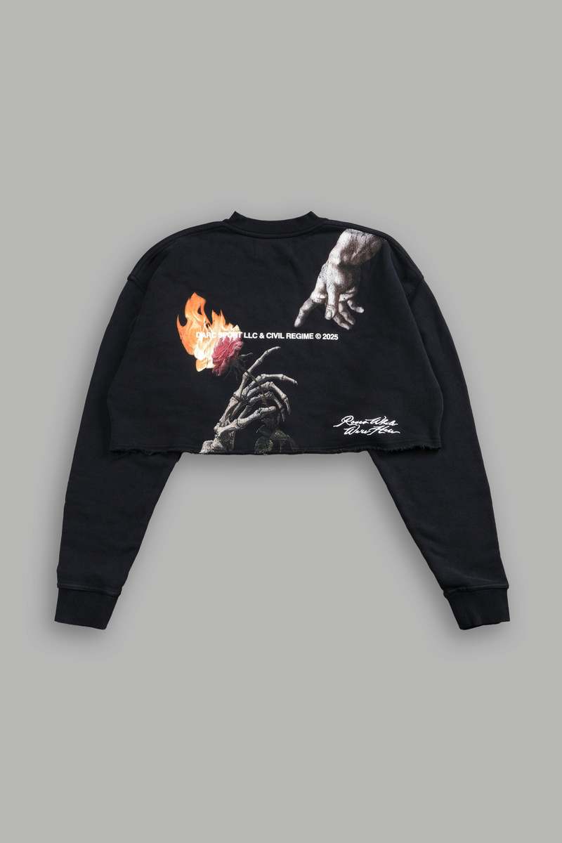 Darc Sport Eternal Fire London (Cropped) Crewneck Černé | 91873RAUO
