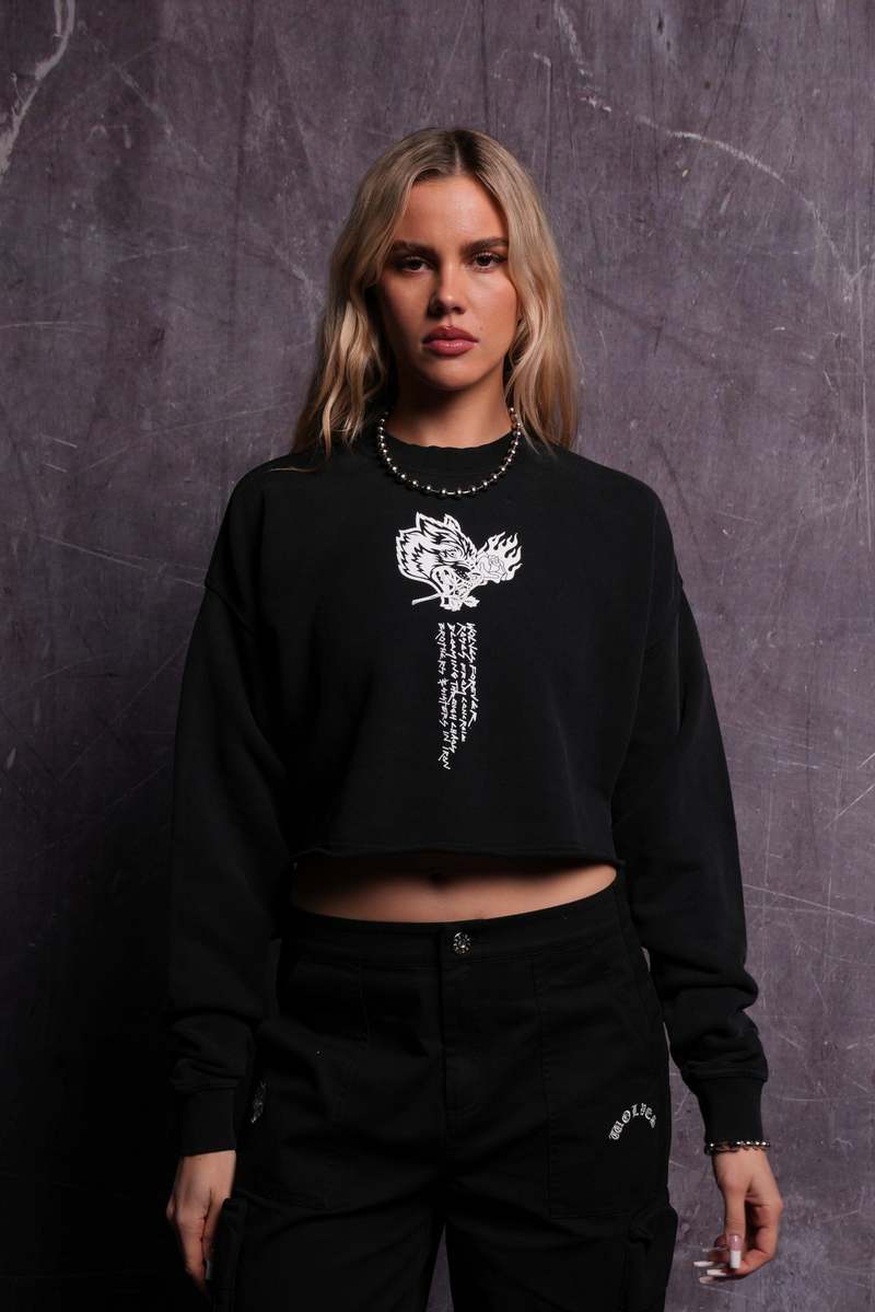 Darc Sport Eternal Fire London (Cropped) Crewneck Černé | 91873RAUO