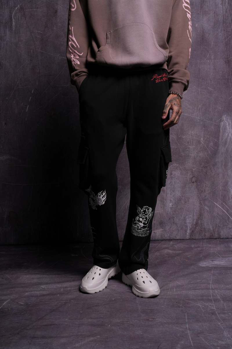 Darc Sport Infernal Bloom Bigelow Cargo Sweat Pants Černé | 31724VCJW