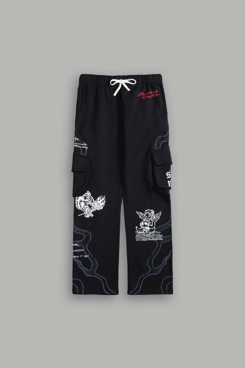 Darc Sport Infernal Bloom Bigelow Cargo Sweat Pants Černé | 31724VCJW