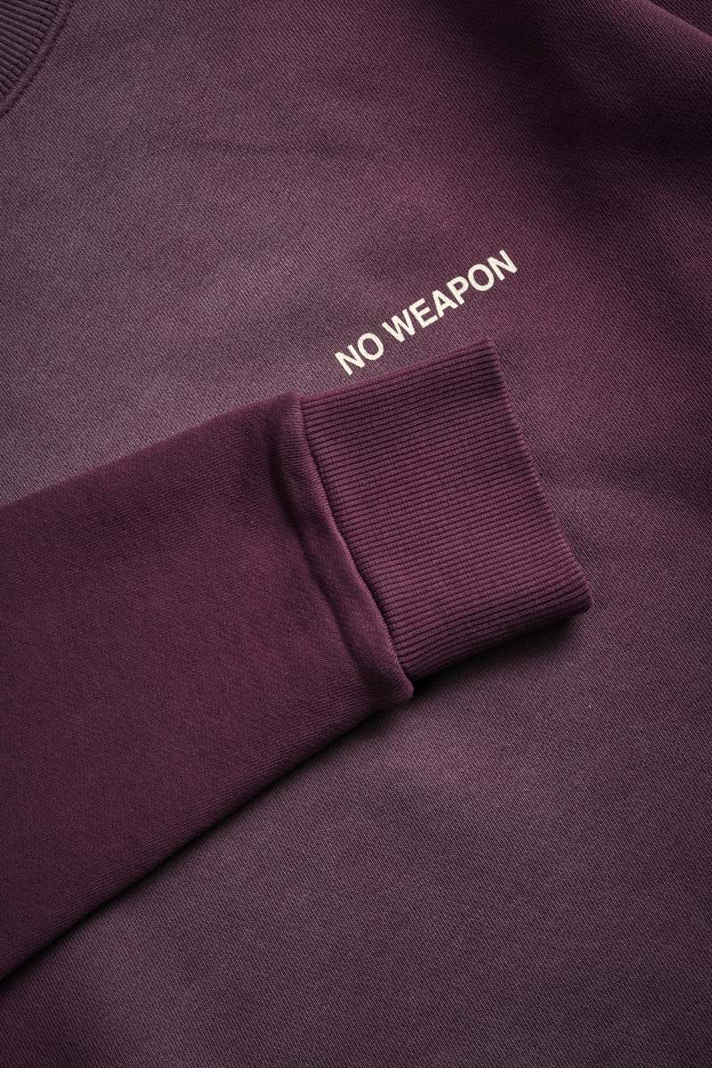Darc Sport No Weapon Shall Prosper (Cropped) Crewneck Cherry Wine Tonal Sun Fade | 07351EAGJ