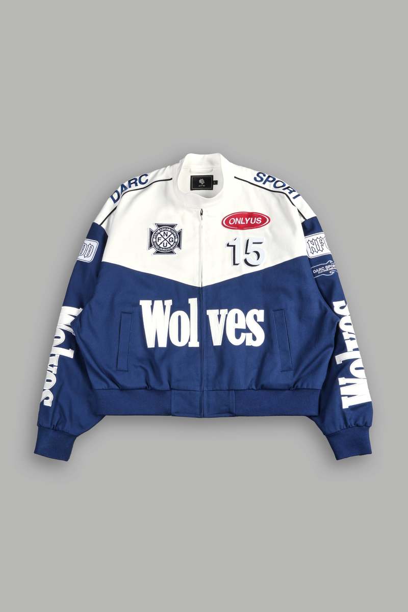 Darc Sport ONLYUS Gordon Unisex Racing Jacket White/Blue | 01453OBMK