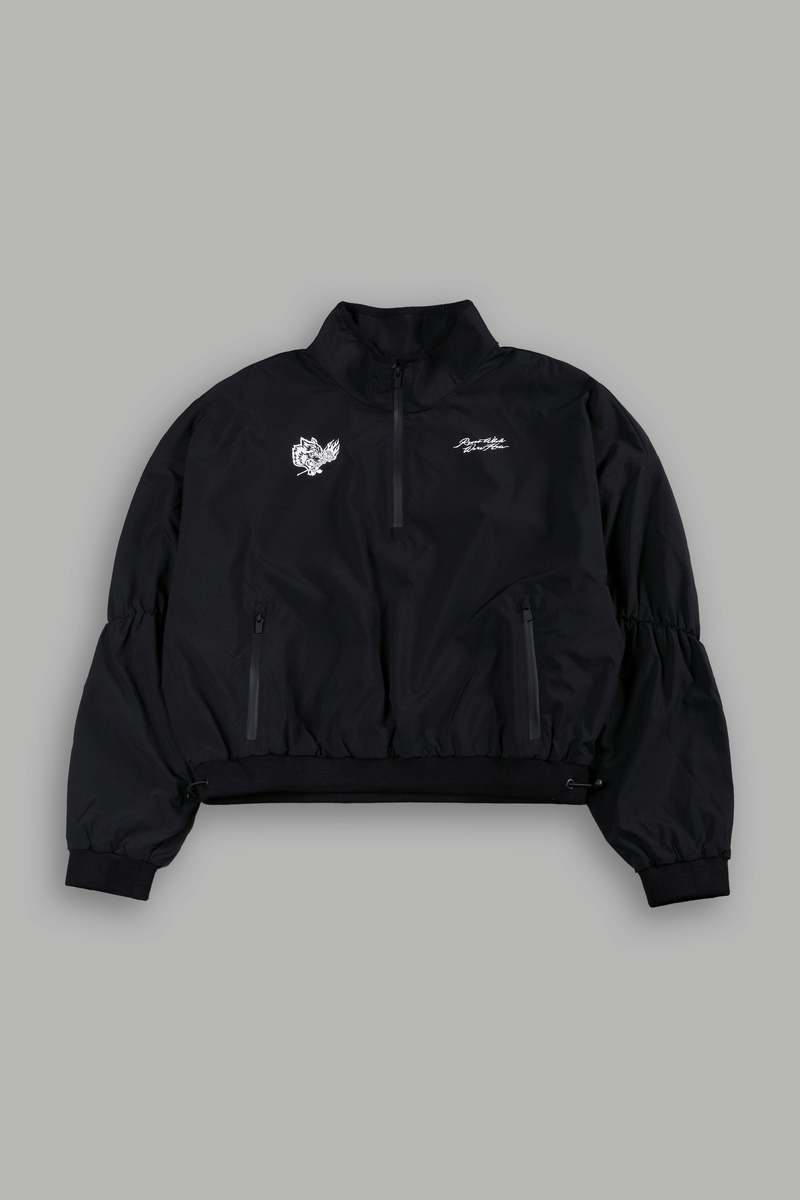 Darc Sport Roses While We're Here Cropped Zip Mockneck Sweater Černé | 51602GQPY