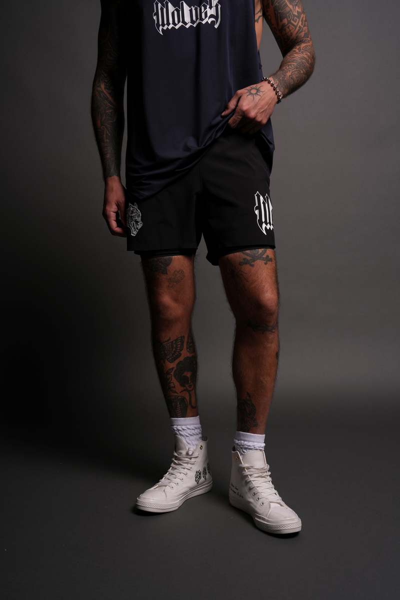 Darc Sport Wolves Represent Compression Shorts Černé | 81350UAFX